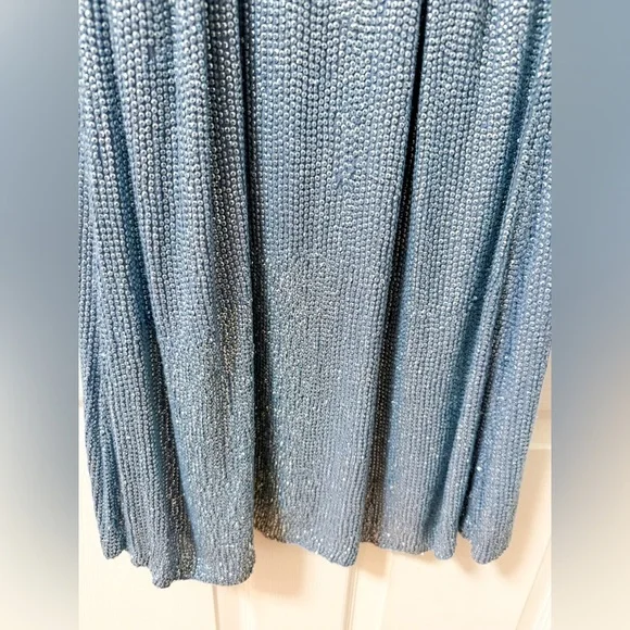 Revolve MLV sequin embellished light baby blue mini dress swing shift party club - Picture 12 of 14